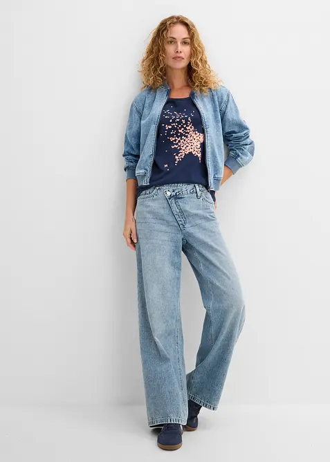 Bomullstopp i flammegarn, kort arm, bonprix