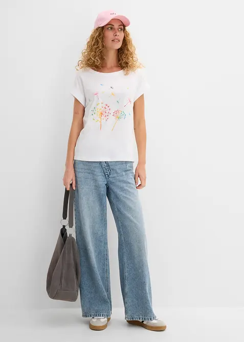 T-shirt med blomsterprint, bonprix