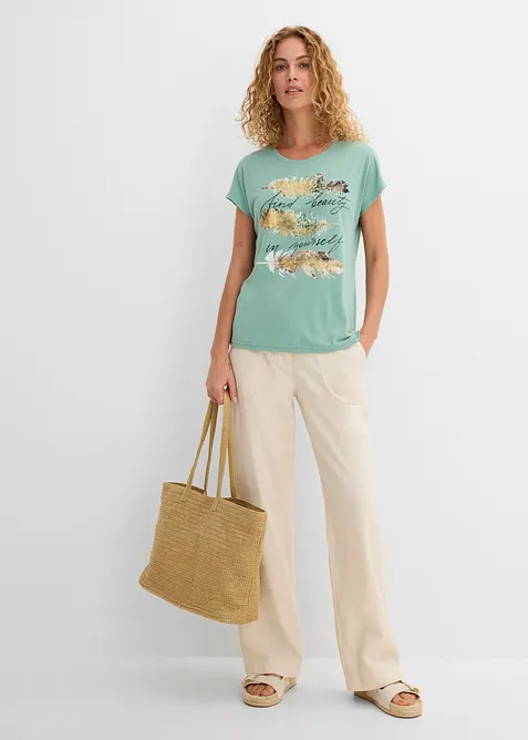 T-shirt med glittertrykk, bonprix