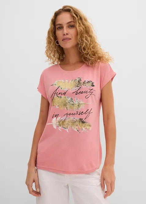 T-shirt med glittertrykk, bonprix