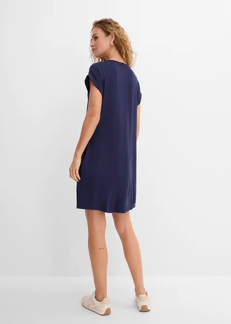 Jerseykjole med broderi i viskose med elastan, bonprix