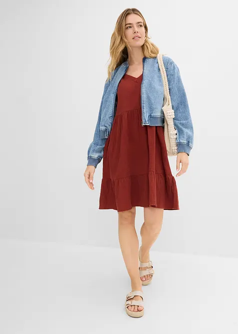 Oversized kjole i bomullsmusselin, bonprix