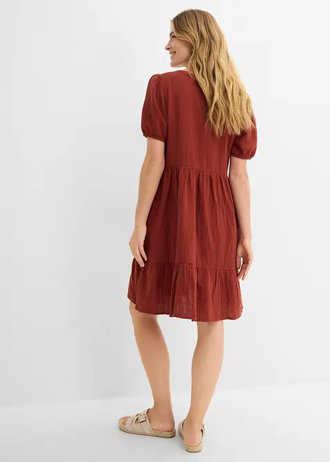 Oversized kjole i bomullsmusselin, bonprix