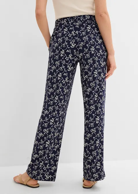 Bukse med vide ben i viskosemiks, bonprix