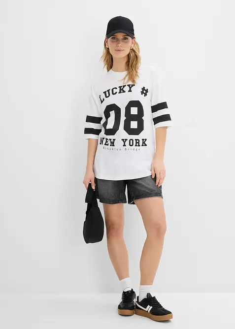 Oversized topp i 100% &oslash;kologisk bomull, bonprix