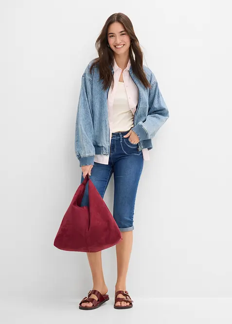 Straight-jeans Mid Waist, cropped, bonprix