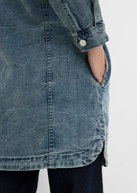 Denimjakke med hette, bonprix