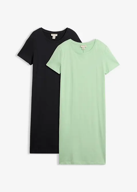 Jerseykjole i 100% bomull (2-pack), bonprix