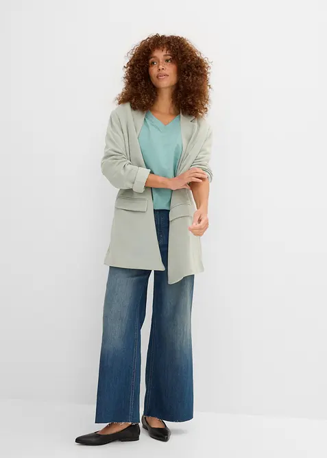 Vid, lang topp med V-hals, kortermet (5-pack), bonprix