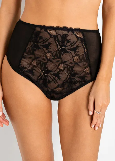 Stringtruse i blondemateriale med h&oslash;y midje, bonprix