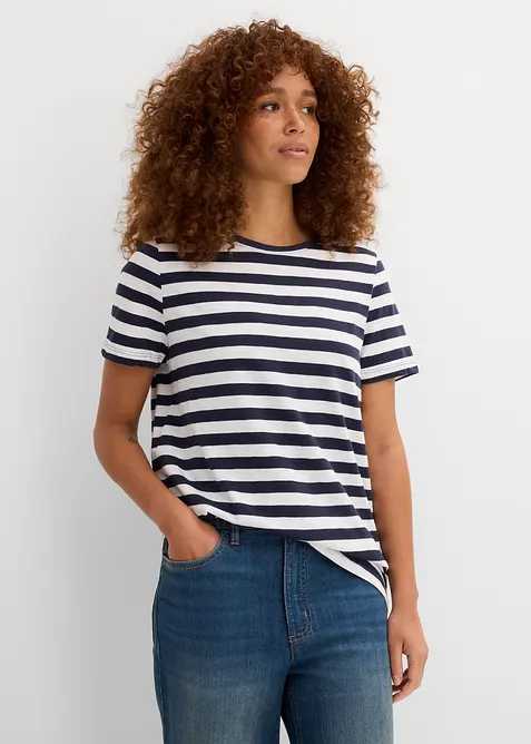 T-skjorte med rund hals (2-pack), bonprix