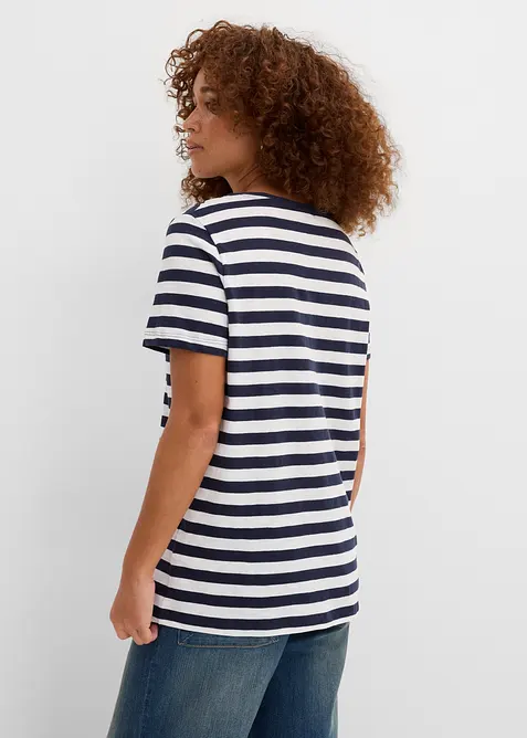 T-skjorte med rund hals (2-pack), bonprix