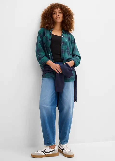 Lang singlet av &oslash;kologisk bomull, 2-pack, bonprix