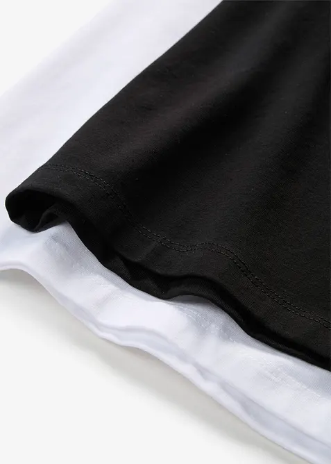 Lang singlet av &oslash;kologisk bomull, 2-pack, bonprix