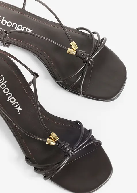 Remsandaler med metallic-detaljer, bonprix