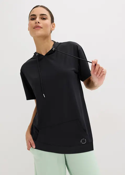 Oversized treningstopp med hette, hurtigt&oslash;rkende, bonprix