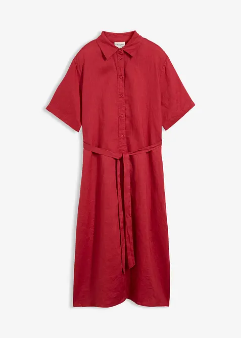 Skjortekjole i 100% lin, bonprix