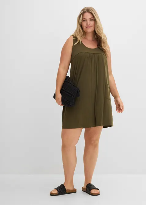 Kort jerseykjole i myk viskose, bonprix