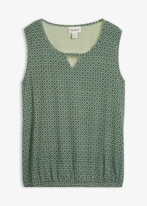 Topp med strikk i falden, bonprix