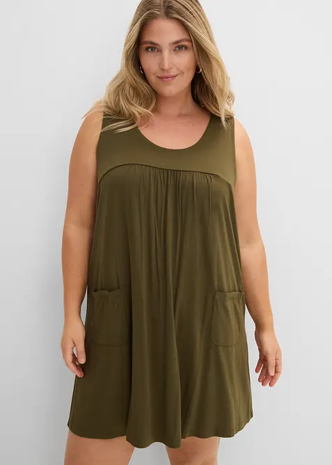 Kort jerseykjole i myk viskose, bonprix