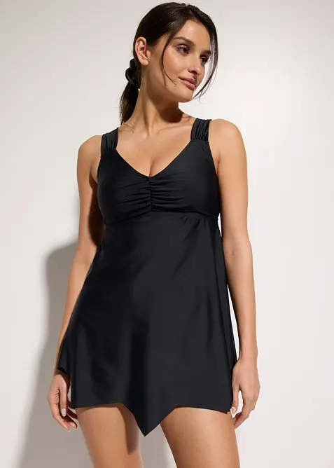 Lang tankini  med sikksakkfald (2-delt sett), bonprix