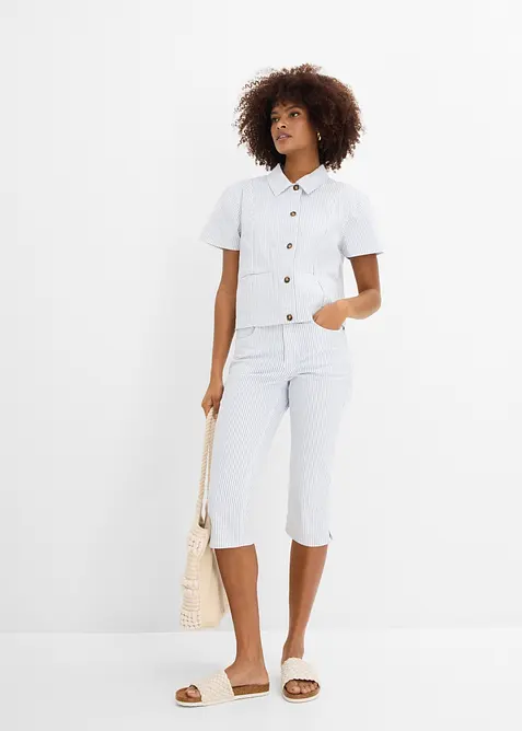 Denimjakke, stripete, bonprix