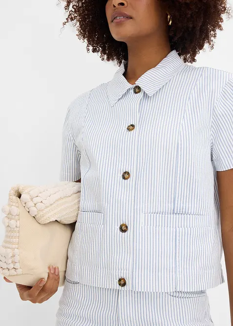 Denimjakke, stripete, bonprix