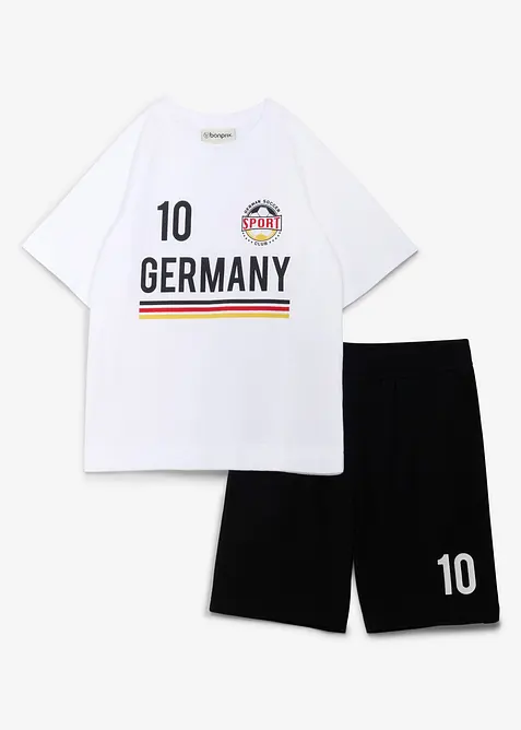 T-skjorte og jersey bermudashorts i myk, &oslash;kologisk bomull (2-delt sett), bonprix