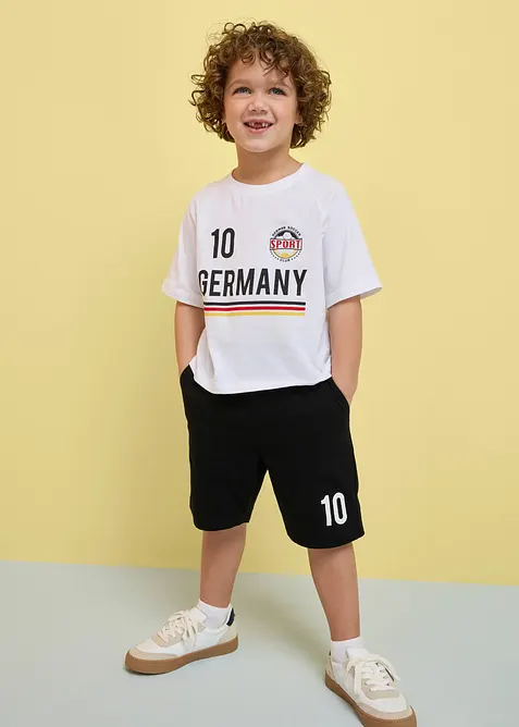 T-skjorte og jersey bermudashorts i myk, &oslash;kologisk bomull (2-delt sett), bonprix