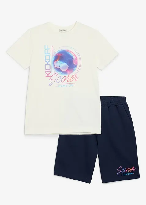 T-skjorte og sweat-bermudashorts av 100% &oslash;kologisk bomull (sett i 2 deler), bonprix