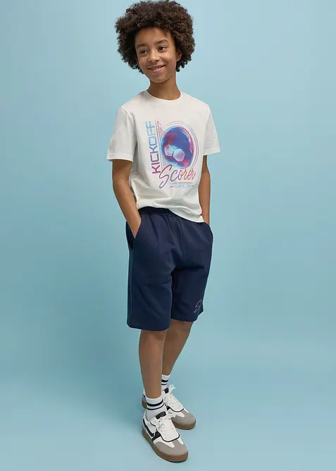 T-skjorte og sweat-bermudashorts av 100% &oslash;kologisk bomull (sett i 2 deler), bonprix