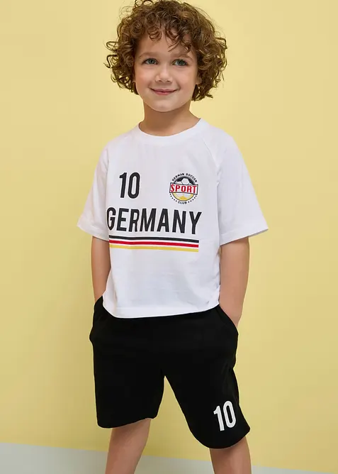 T-skjorte og jersey bermudashorts i myk, &oslash;kologisk bomull (2-delt sett), bonprix