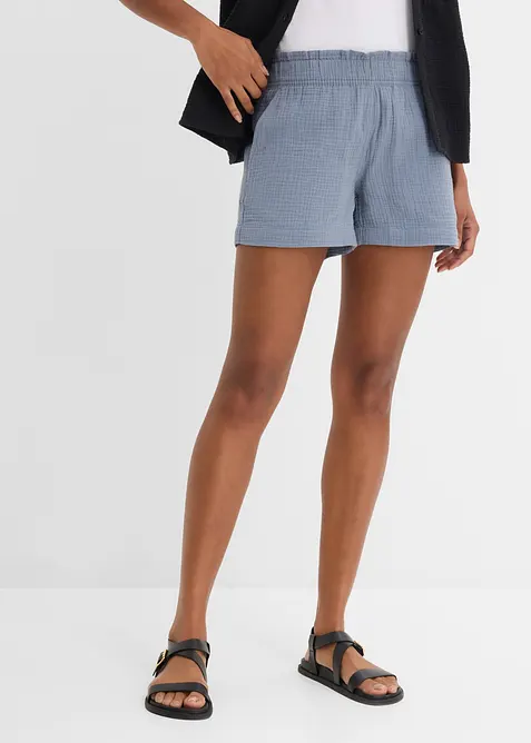 Musselin-shorts i 100% bomull, bonprix