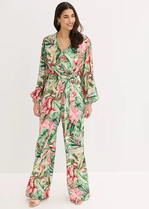 Jumpsuit med dyp utringning, bonprix