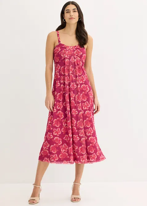 Maxikjole med mesh, bonprix