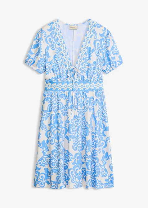 Jerseykjole med dyp utringning, bonprix