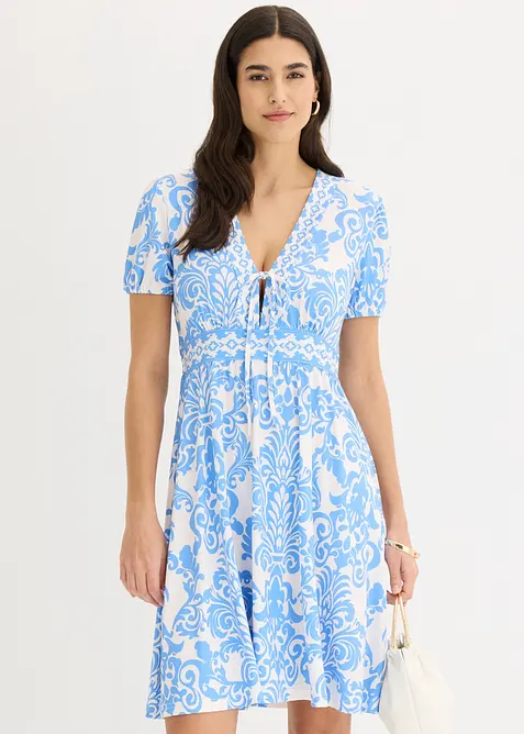 Jerseykjole med dyp utringning, bonprix