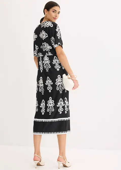 Jerseykjole med dyp utringning, bonprix