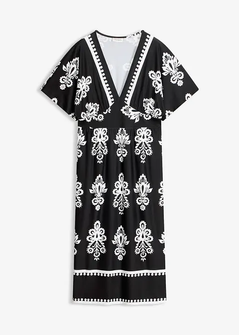 Jerseykjole med dyp utringning, bonprix