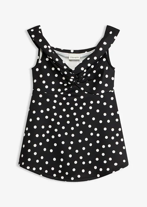 Cold shoulder-topp med dyp utringning, bonprix