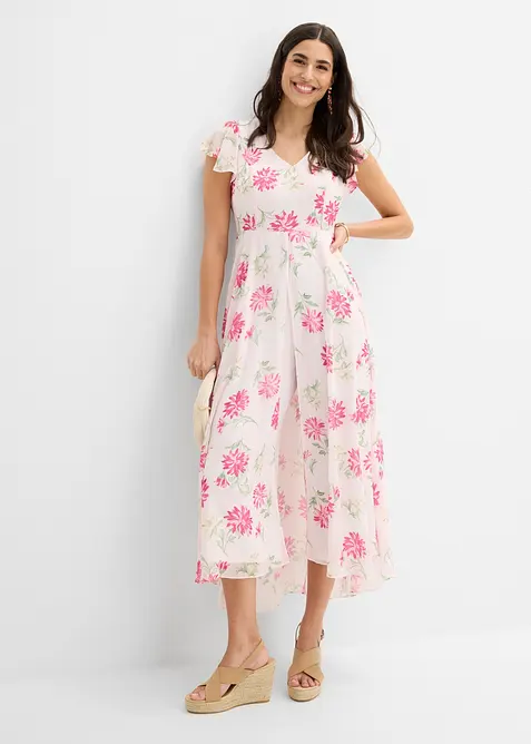 Jumpsuit med V-hals, bonprix