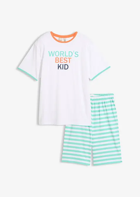 Kort pyjamas av 100% bomull 2-delt sett, bonprix