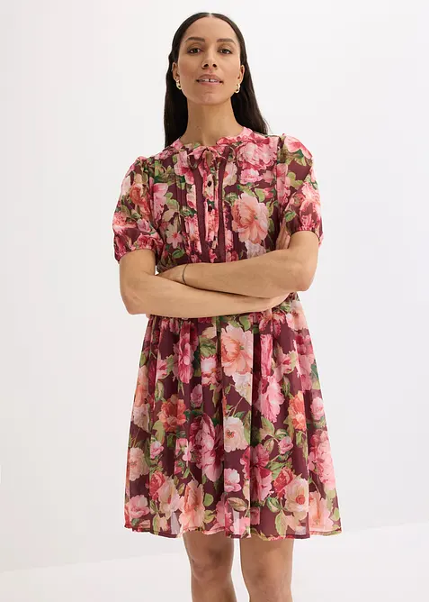 Tunikakjole med blonde, bonprix