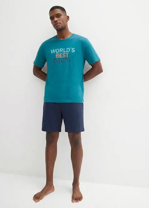 Kort pyjamas av 100% bomull 2-delt sett, bonprix