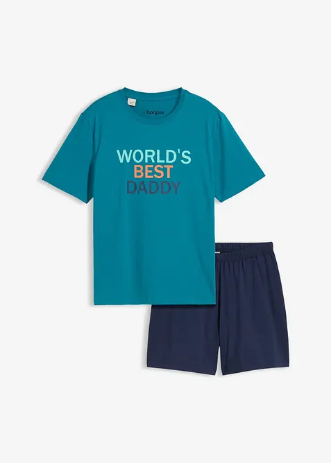 Kort pyjamas av 100% bomull 2-delt sett, bonprix