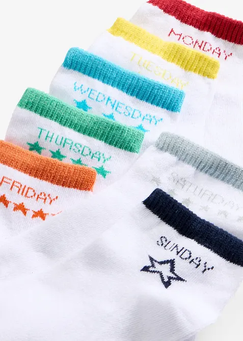 Sneakerssokker med &oslash;kologisk bomull (7-pack), bonprix