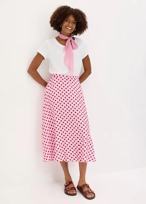 Midiskj&oslash;rt i viskoseblanding med pent fall, bonprix