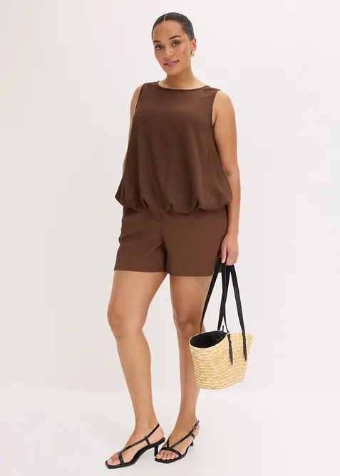 Chinos shorts i strukturert krepp, bonprix