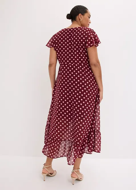 Chiffonkjole med volanger, bonprix