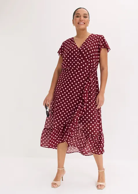 Chiffonkjole med volanger, bonprix